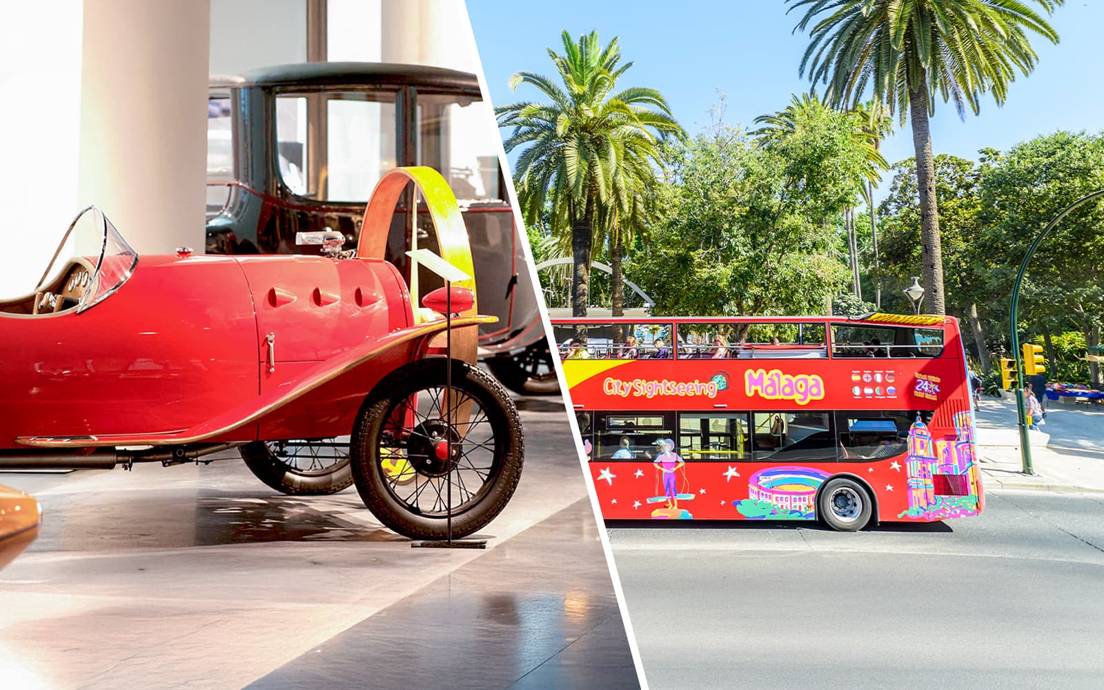 Combo: Malaga Automobile and Fashion Museum Tickets + Hop-on Hop-off Bus Tour