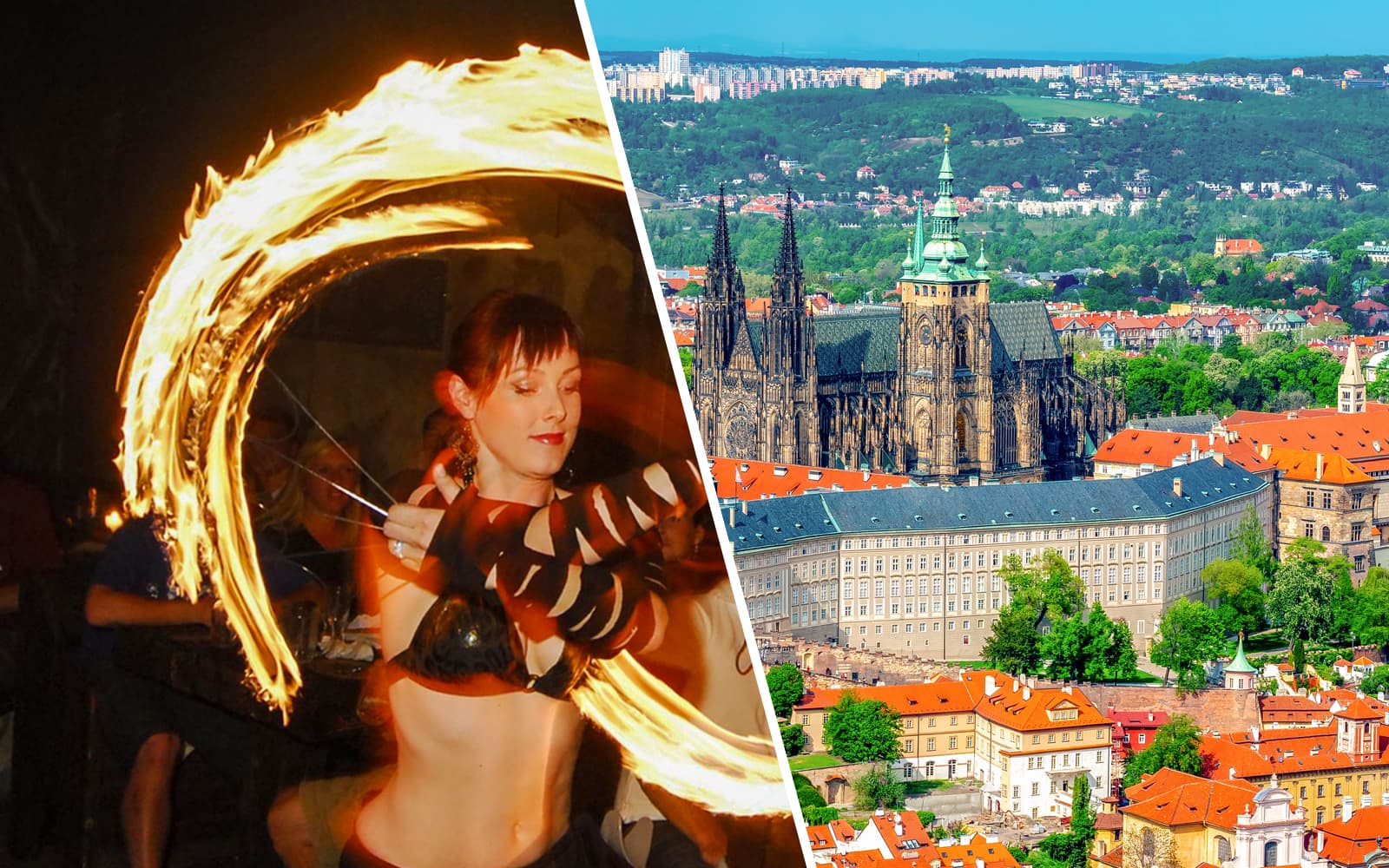 Combo (Save 8%): Medieval Dinner Show with Unlimited Drinks + Guided Tour of Prague Castle