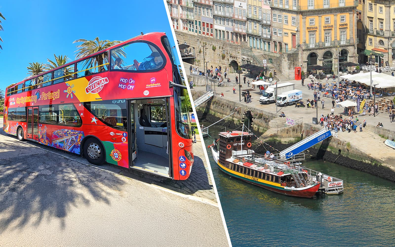 City Sightseeing: Porto Hop-on Hop-off Bus Tour with Duoro River Six Bridges Cruise