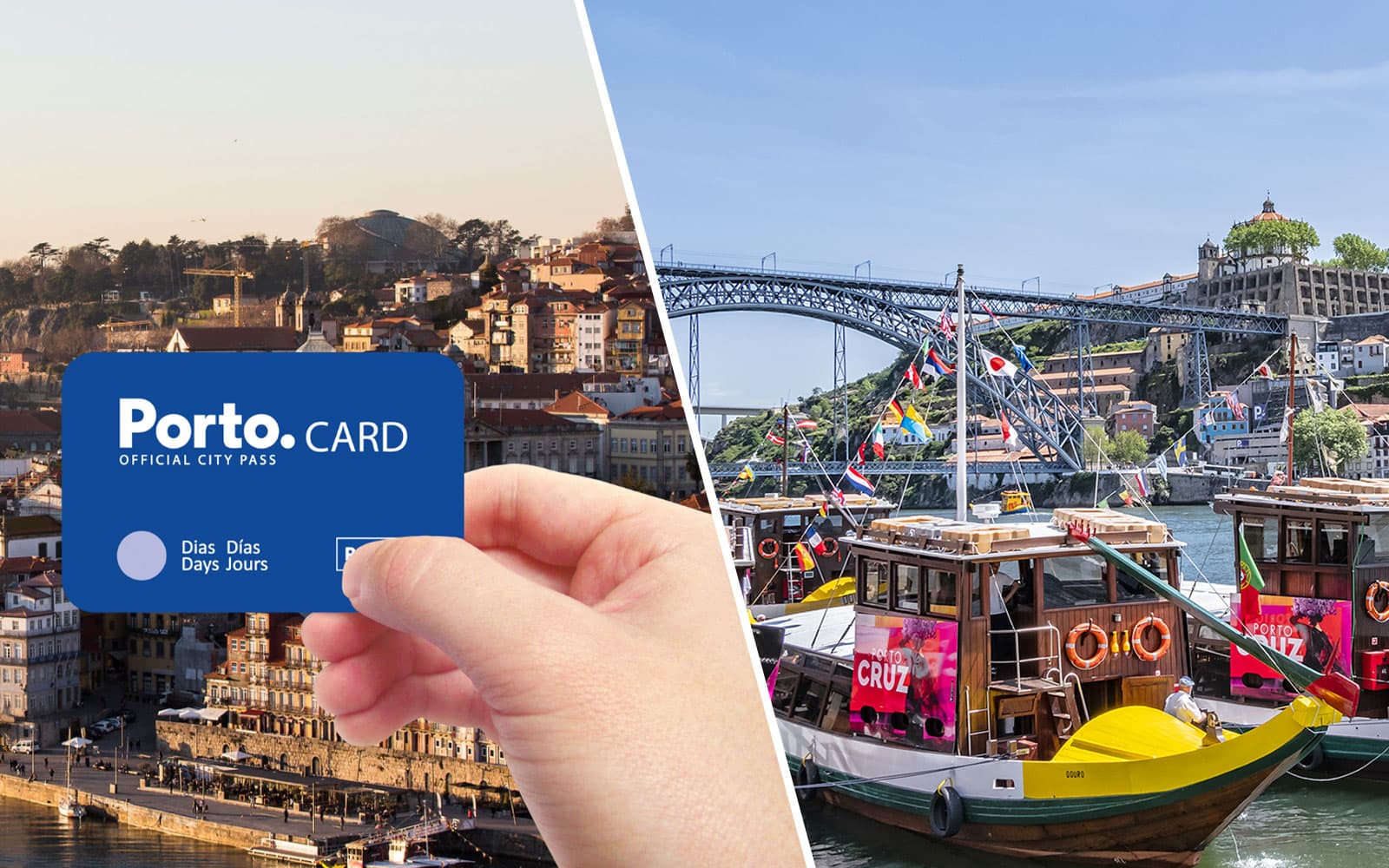 Combo: 1/2/3/4-Day Porto.CARD with Entry to Attractions + 6 Bridges Douro River Cruise