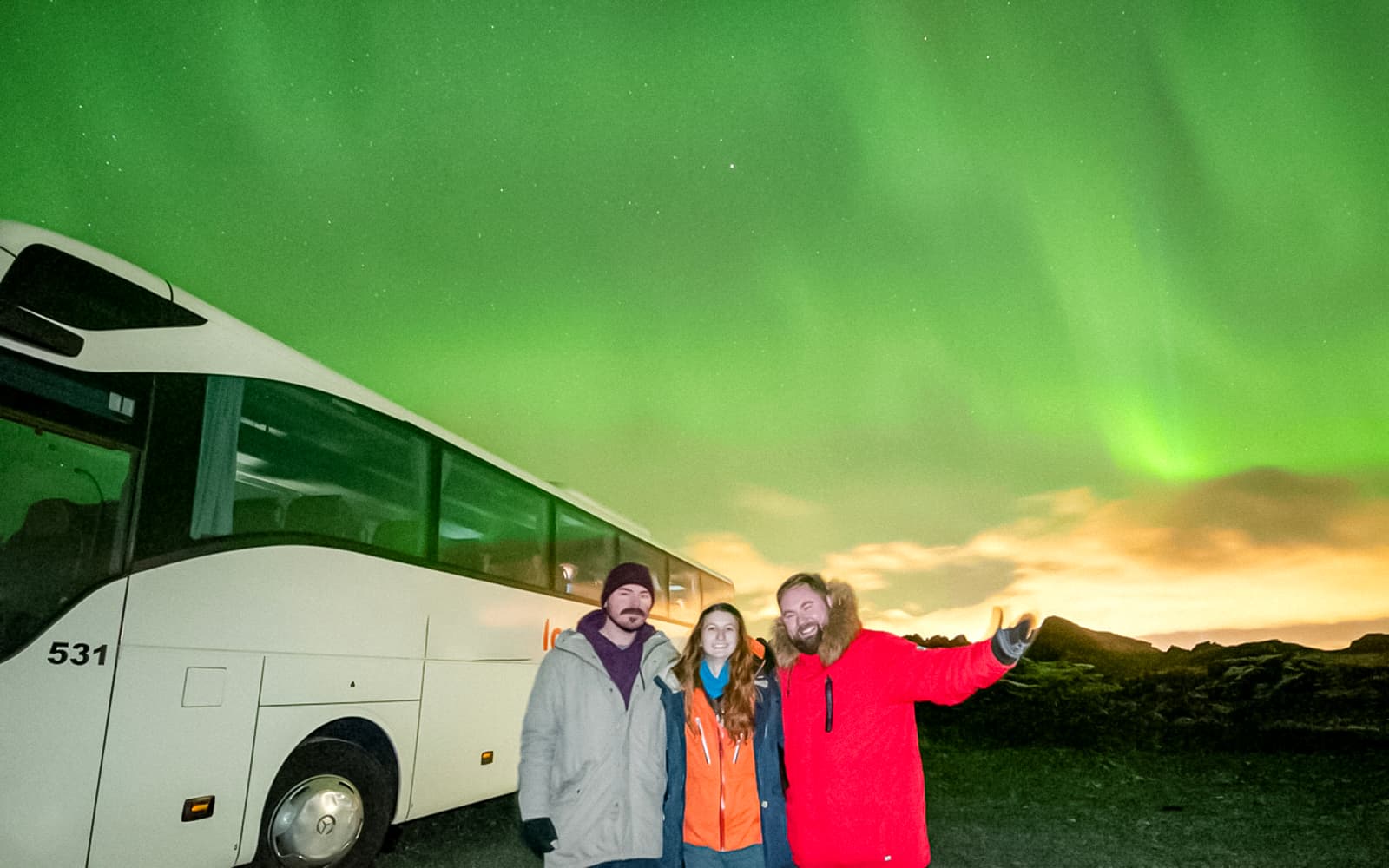 Reykjavik: Northern Lights Sightseeing Bus Tour