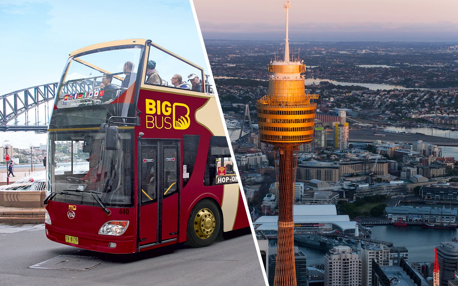 Combo (Save 10%): Sydney Hop-On-Hop-Off Bus Tour + Sydney Tower Eye Fast-Track Entry Tickets