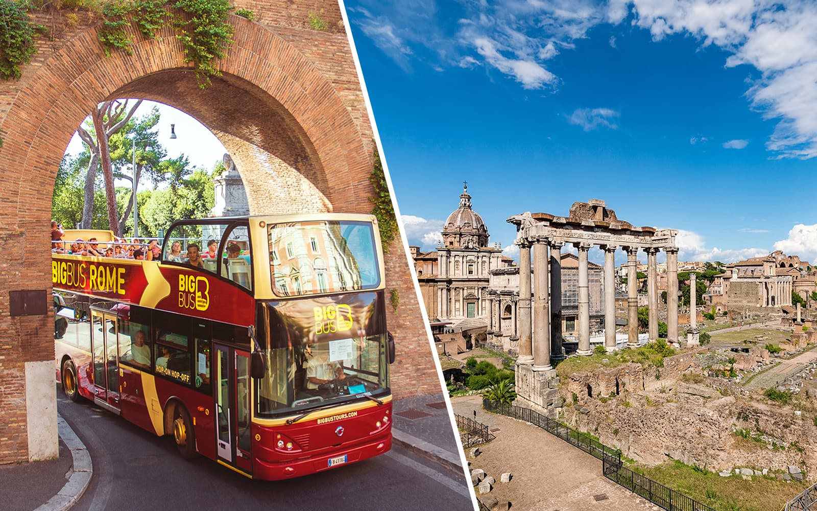 Combo (Save 34%): Rome Hop-on Hop-off Bus Tour + Colosseum, Palatine Hill & Roman Forum Tickets