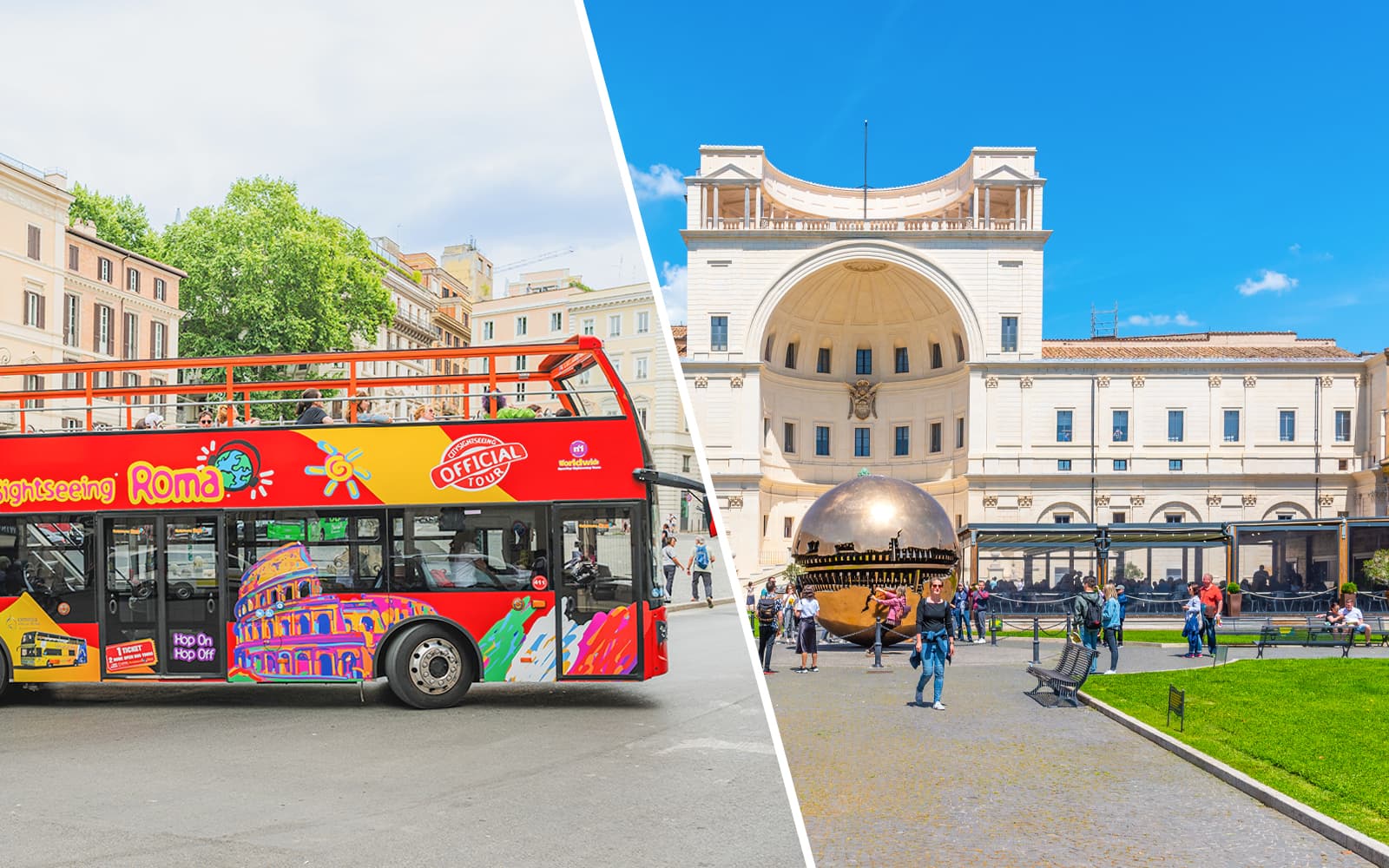Combo: Rome Hop-on Hop-off Bus Tour + Vatican Museums Skip-the-Line Tickets