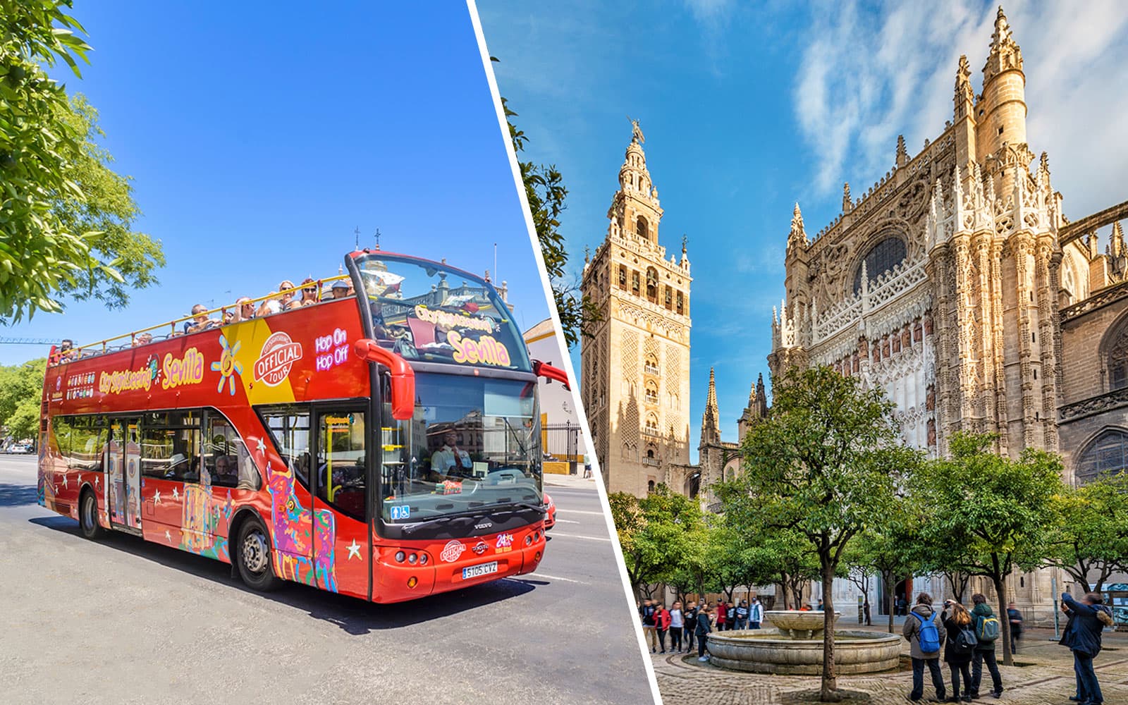 Combo (Save 5%): Seville Hop-on-Hop-off Bus Tour + Seville Cathedral & La Giralda Tickets