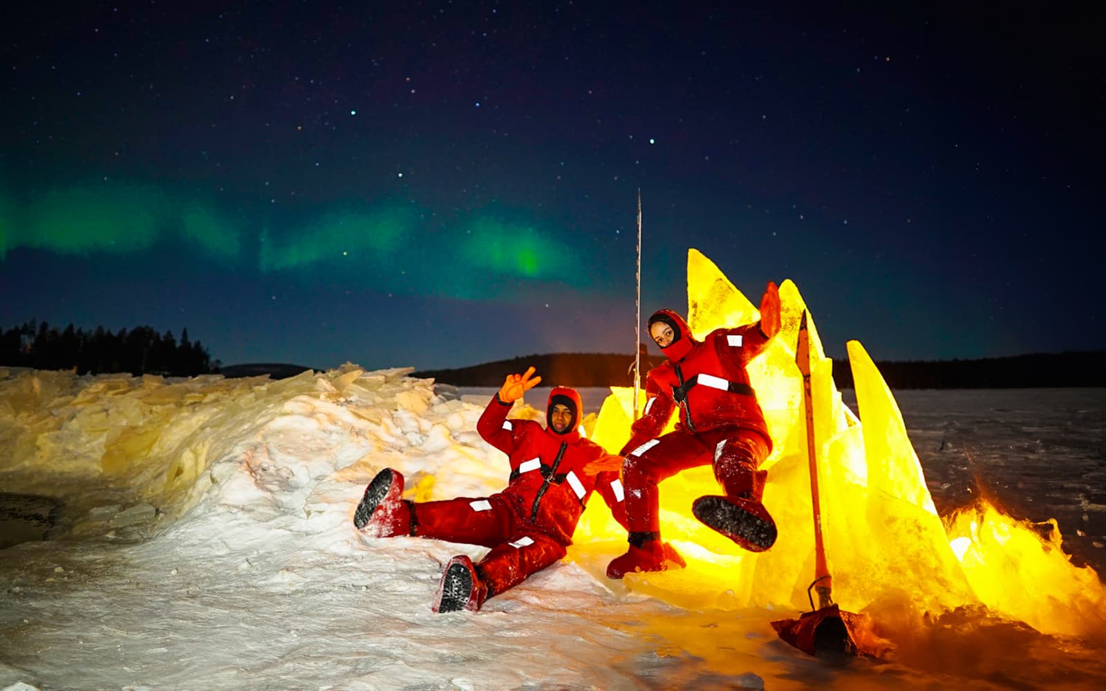 Rovaniemi: Lapland Lake Ice Floating with Northern Lights tickets in Rovaniemi - Activities | TickYourList