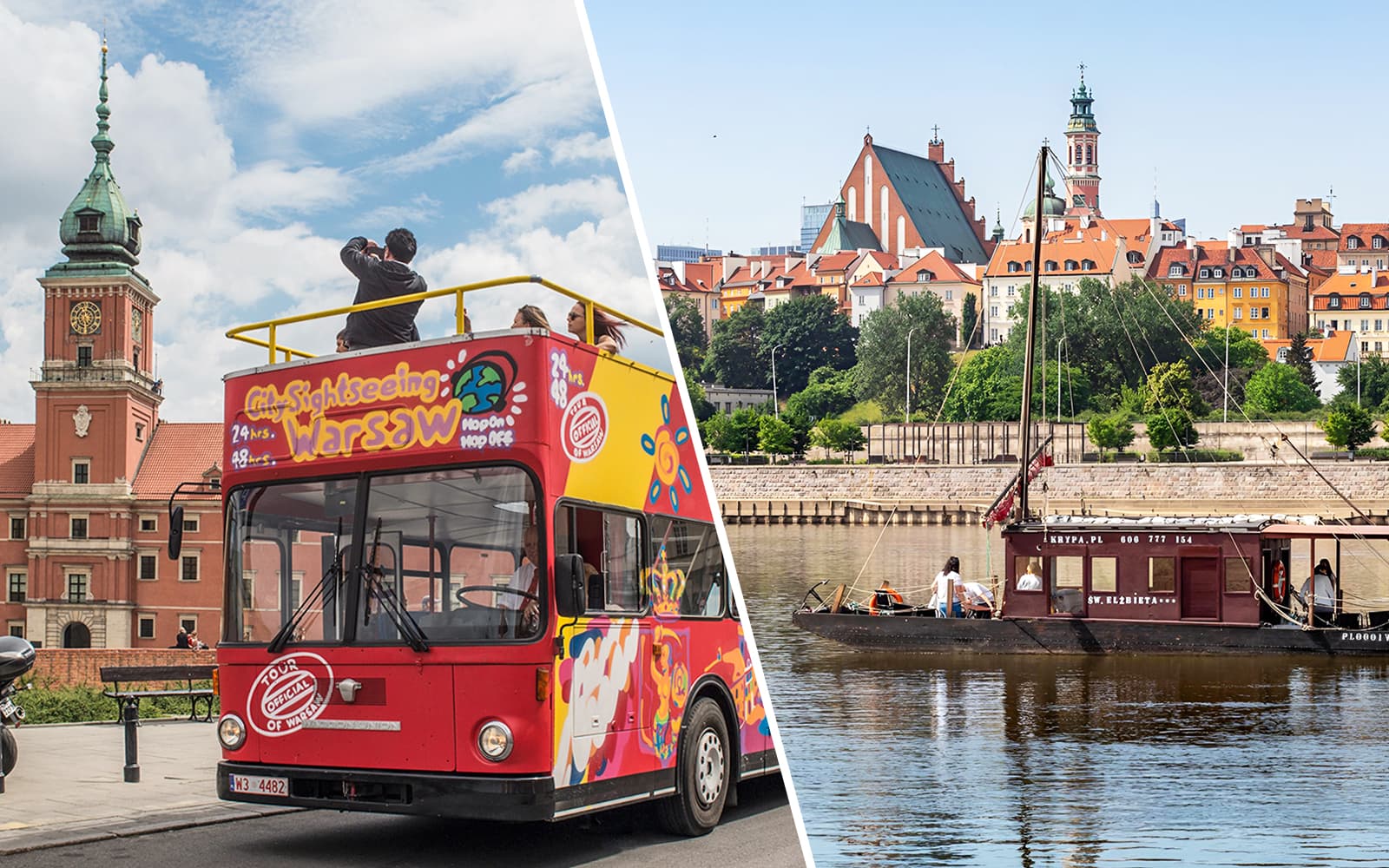 Combo (Save 5%): Warsaw Hop-on Hop-off Bus Tour + Vistula River Galar Cruise