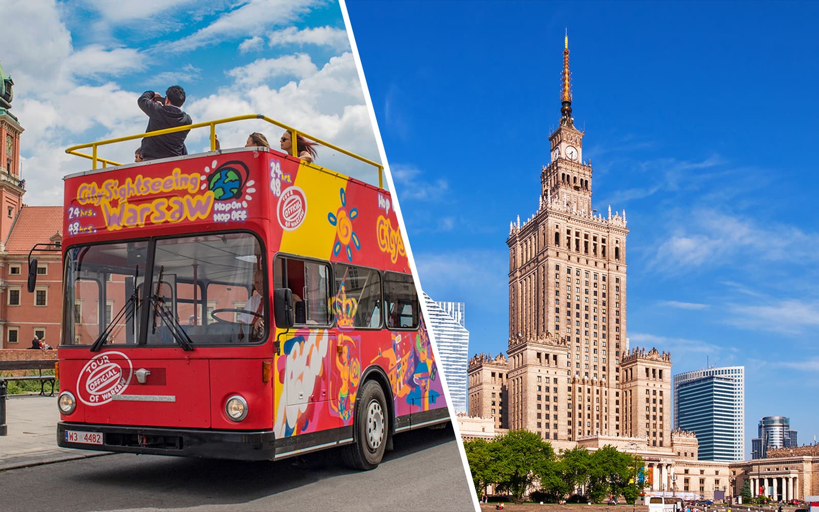 Combo: 24/48/72-Hour Hop-On Hop-Off Bus Tour of Warsaw + Skip-the-Line Palace of Culture and Science Tickets