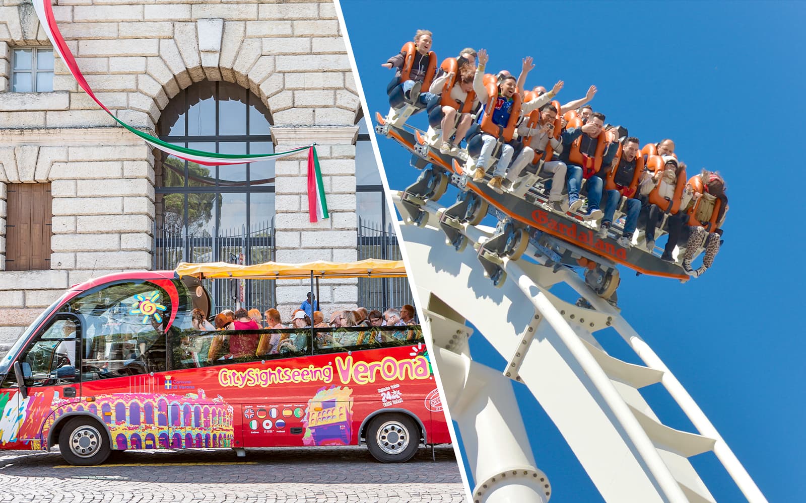 Combo: Verona Hop-On Hop-Off Bus Tour + Gardaland Park Tickets