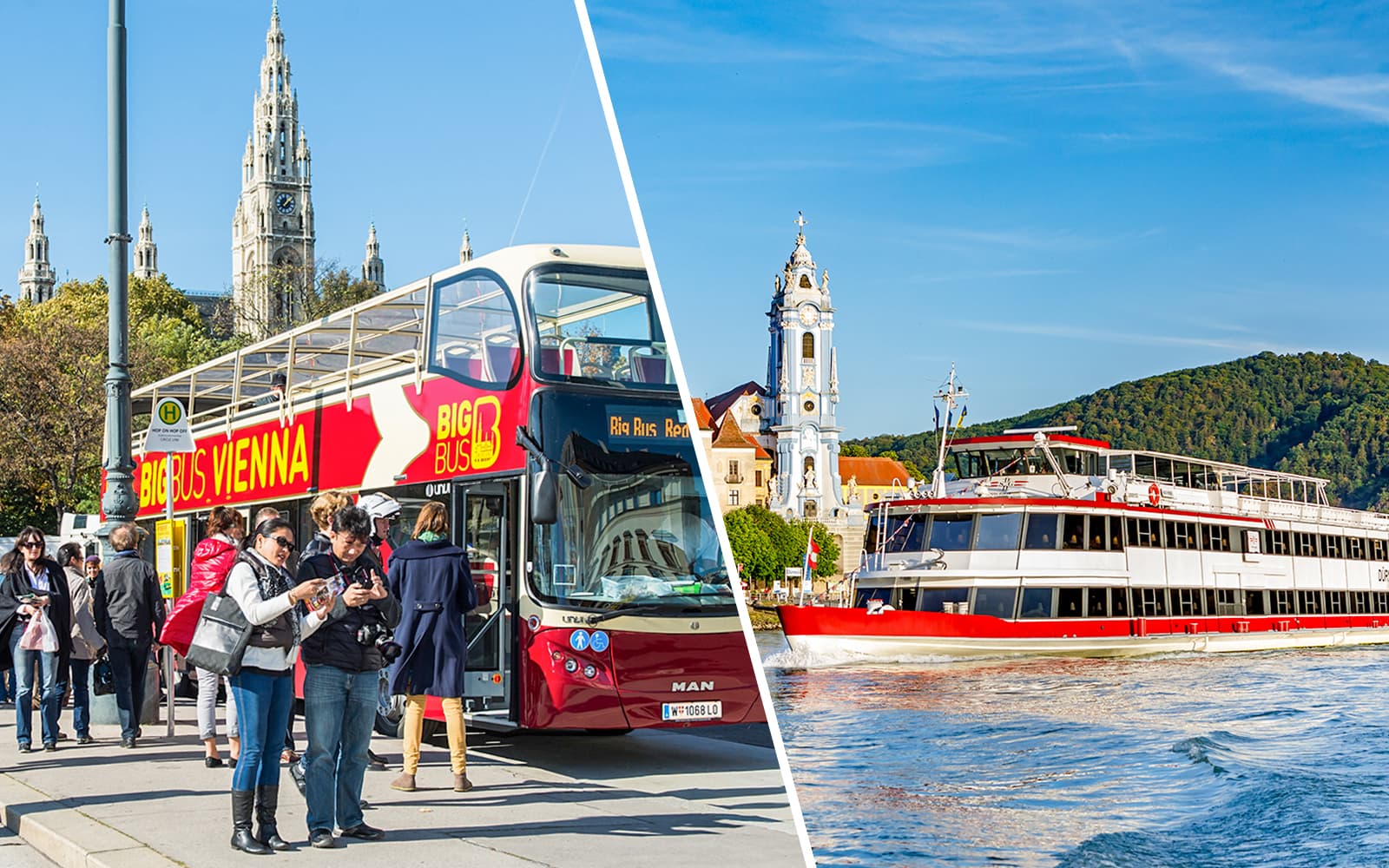 Vienna Combo (Save 20%): Hop-on Hop-off Bus Tour + Danube River Cruise + Top Attraction Tickets