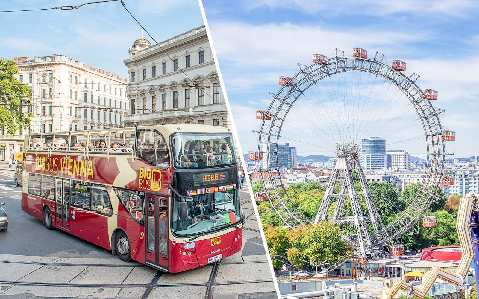 Combo (Save 16%): Vienna Hop-on Hop-off Bus Tour + Giant Ferris Wheel Tickets