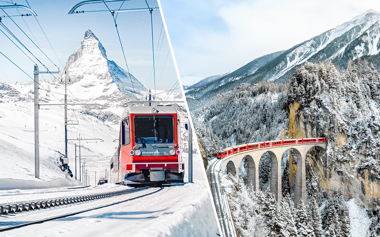 Round-Trip Train Tickets to Mount Gornergrat from Zermatt + Glacier Express: Panoramic Train between Zermatt, Chur and St. Moritz