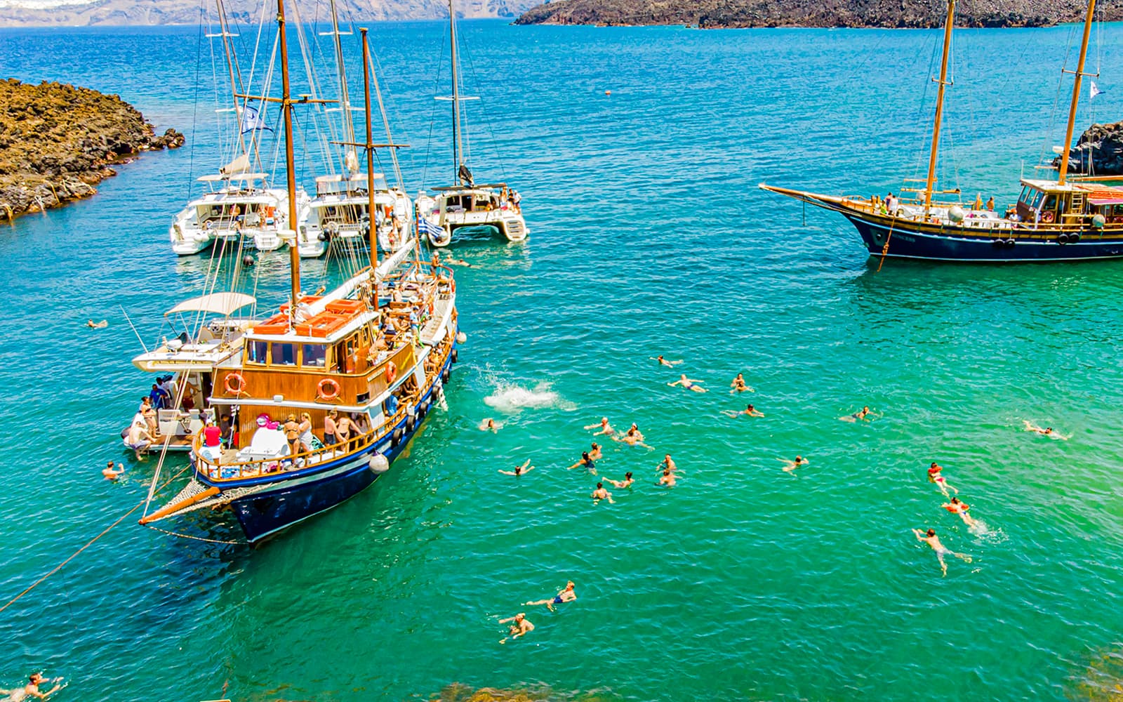 Santorini Volcanic Islands Cruise with Hot Springs Visit, Volcano Hike, Thirassia & Oia tickets in Santorini - Highlights | TickYourList