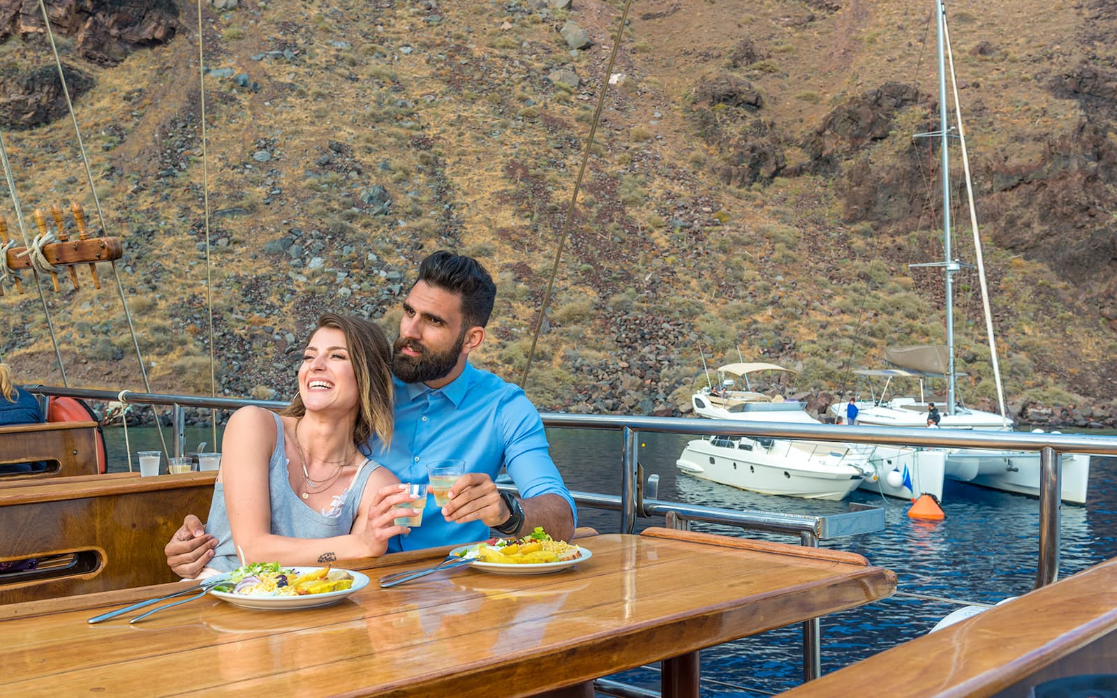 Santorini Volcano Sunset Dinner Cruise & Open Buffet with Transfers tickets in Santorini - Features | TickYourList