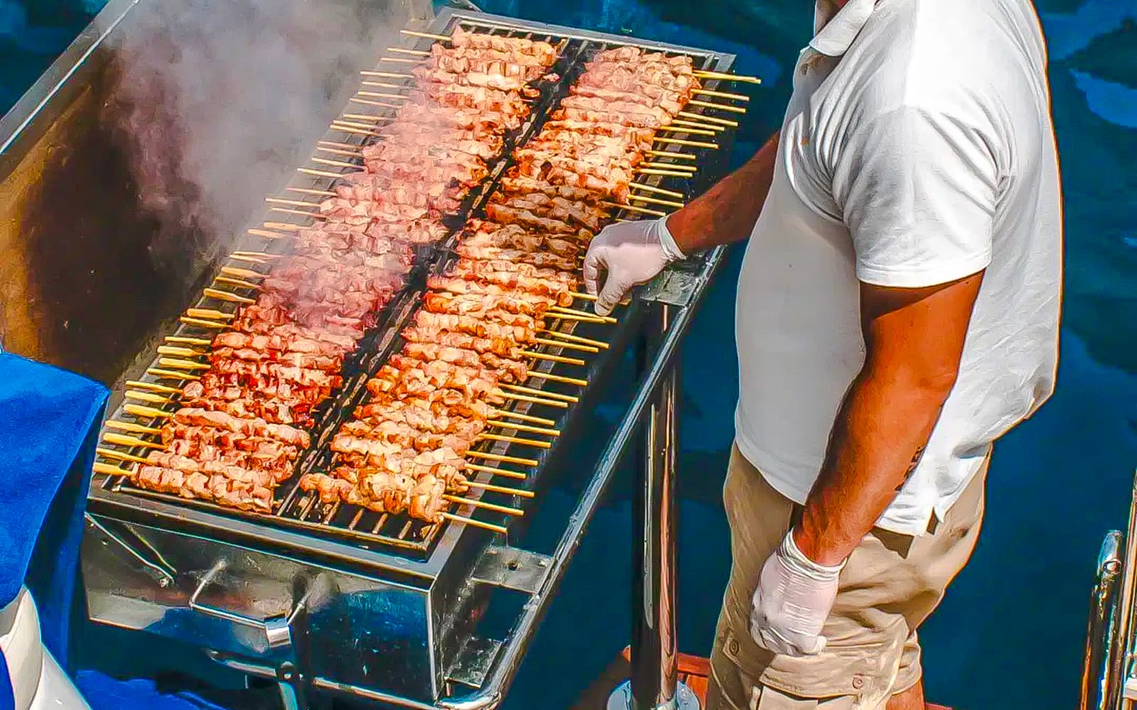 Santorini Catamaran Cruise with Greek BBQ & Drinks tickets in Santorini - Features | TickYourList