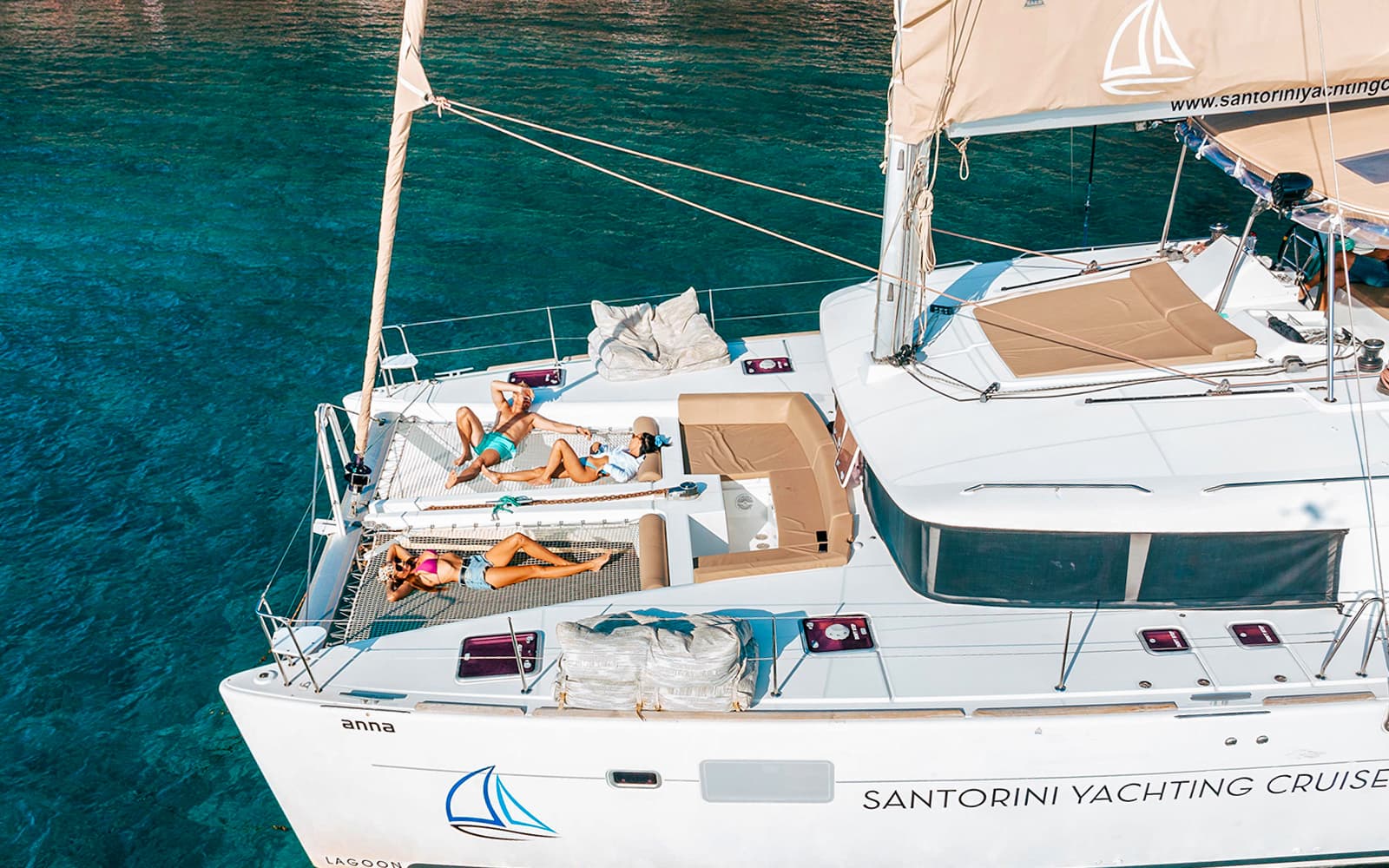 From Santorini: Luxury Catamaran Day Cruise with Lunch, Drinks & Transfers tickets in Santorini - Attractions | TickYourList