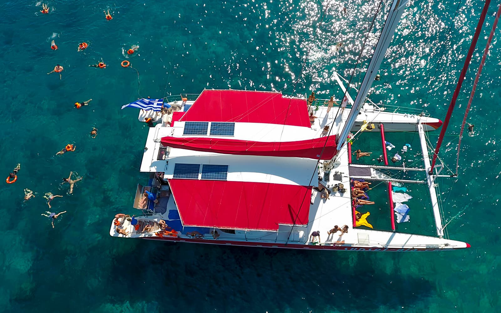 Catamaran Cruise in Santorini with BBQ, Drinks & Transfers tickets in Santorini - Features | TickYourList