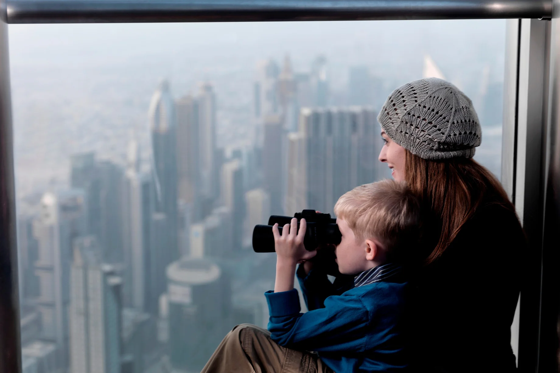 Stunning view from Burj Khalifa Observation Deck in Dubai
