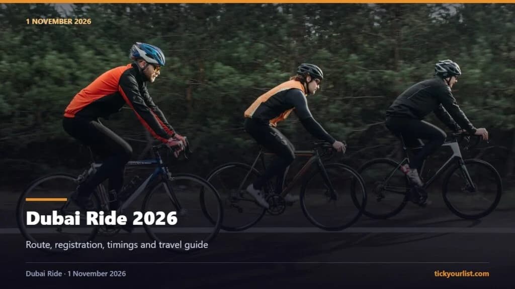 Dubai Ride 2026 route registration timings and travel guide